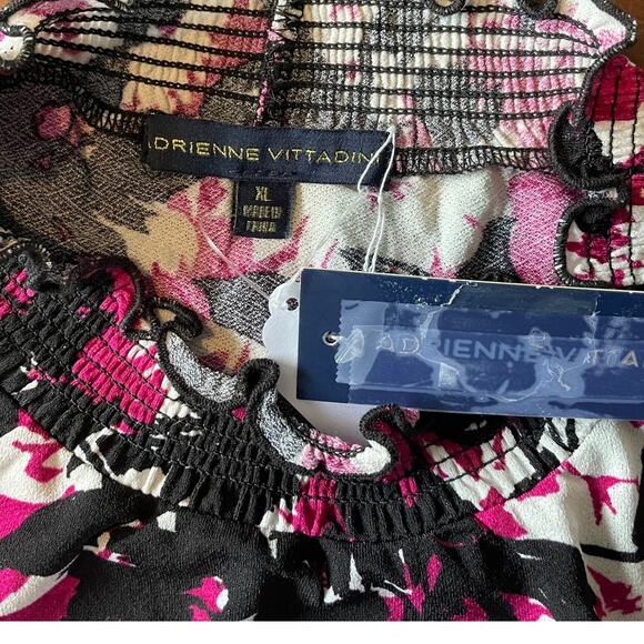 ADRIENNE VITTADINI, SIZE XL, 3/4 SLEEVE, TOP, RUCHED, JEWEL - Picture 5 of 5